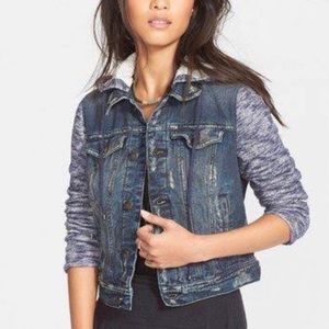 Free People Jean Jacket Hoodie